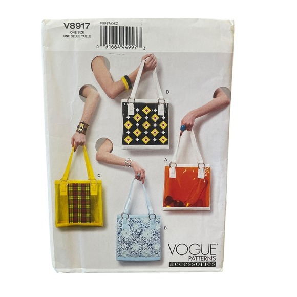 Vogue Other - Vogue V8917 Tote Bag Sewing Pattern One Size Accessories